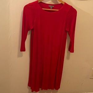 Red long-sleeve dress from COS with pockets